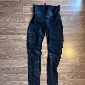 SPANX Black High-Waist Moto Leggings